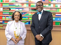 AfDB cheif meets President Sahle-Work to discusses development priorities